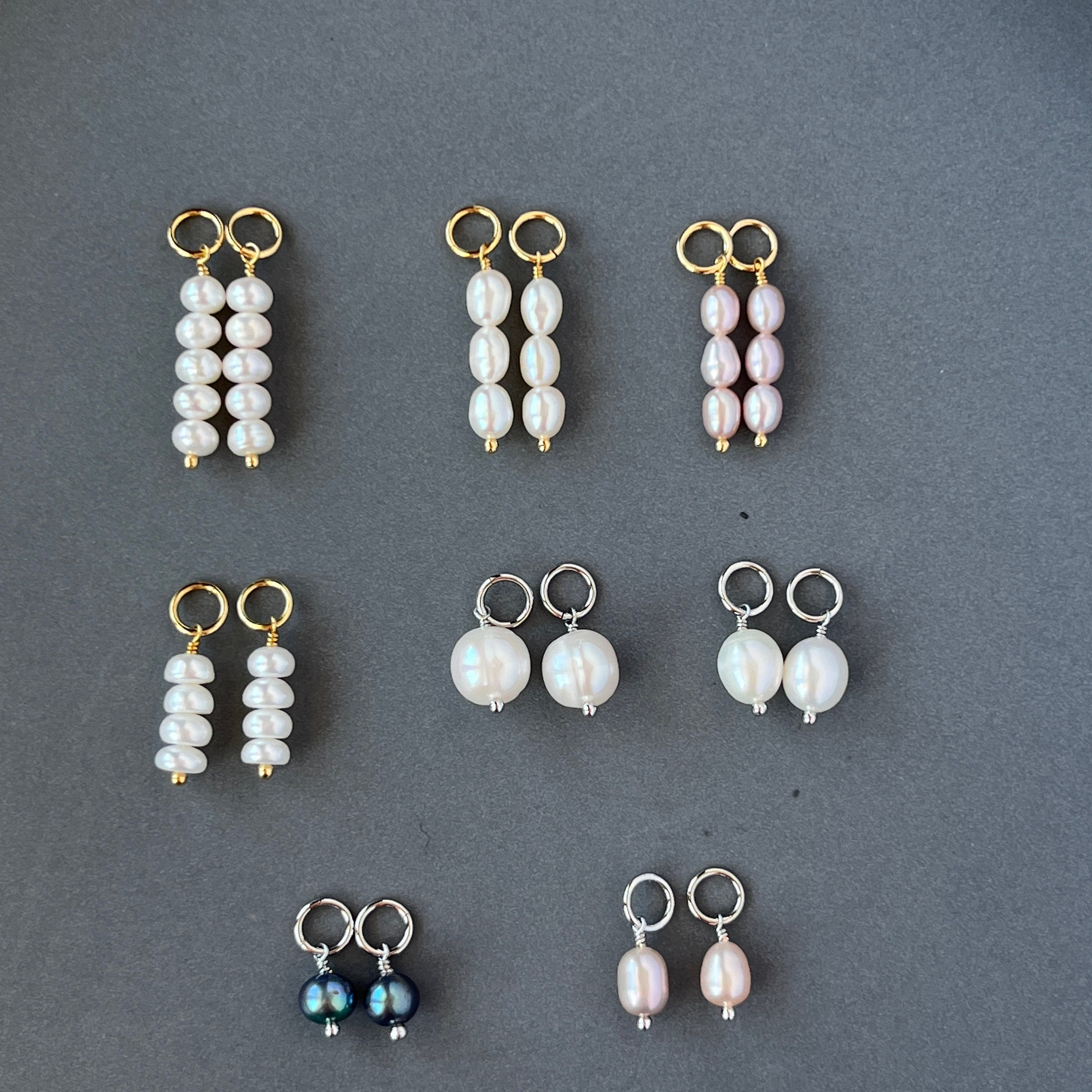 Oval Pearl Charms Hoops – SP Inc.