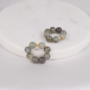 labradoriet ring hanger voor hoepels/labradoriet oorbellen hanger/labradoriet sieraden/Stone edelsteen hanger charme/labradoriet stenen hanger