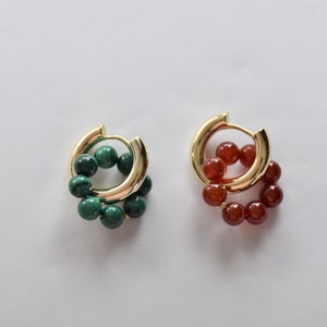 Gemstone donuts hoops/Gemstone pendants for hoops/Natural stone donut for huggie hoops/Gemstones for earrings