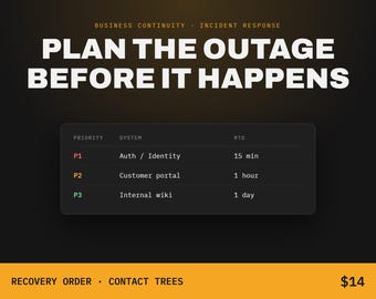 IT Disaster Recovery Planner Tool (HTML)