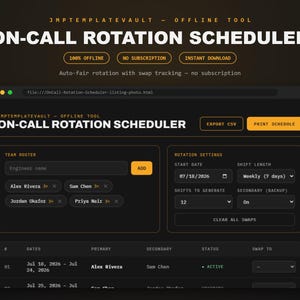 On-Call Rotation Scheduler | Offline Fair-Rotation Planner Tool for IT Teams