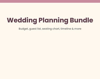 Complete Wedding Planner Bundle | Budget, Guest List, Seating Chart, Timeline (Digital Download)