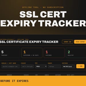 SSL Certificate Expiry Tracker | Offline Renewal Countdown Tool for IT Teams