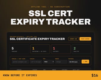 SSL Certificate Expiry Tracker | Offline Renewal Countdown Tool for IT Teams