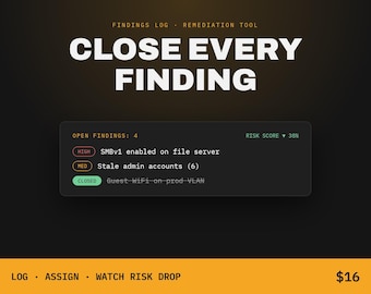 IT Security Audit Tracker – Findings Log, Remediation Tool (Offline App)
