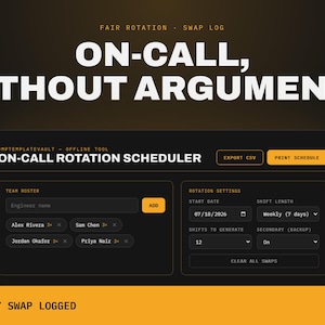 On-Call Rotation Scheduler | Offline Fair-Rotation Planner Tool for IT Teams