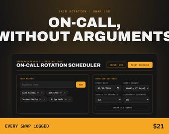 On-Call Rotation Scheduler | Offline Fair-Rotation Planner Tool for IT Teams