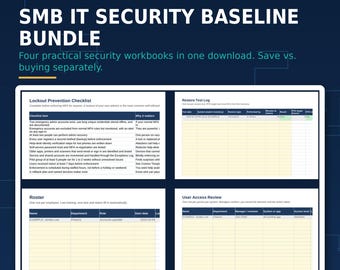 Small Business IT Security Baseline Bundle | MFA, Backup, Security Training & Access Review Templates | Excel