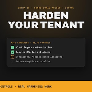 M365 Security Hardening Checklist | Entra ID, Intune Configuration Guide (Offline App)