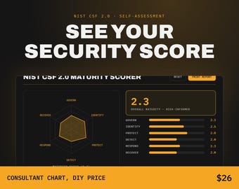 NIST CSF 2.0 Security Maturity Assessment Tool | Small Business Self-Assessment (Digital Download)