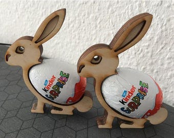 Plantilla SVG de porta huevos de conejo de Pascua: archivo cortado con láser (descarga digital)