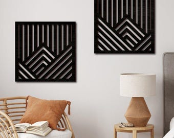 Arte lineal minimalista: Decoración geométrica de pared (archivos digitales)