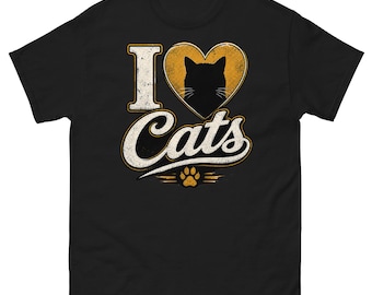 I Love Cats Unisex Graphic T-Shirt 100% Cotton