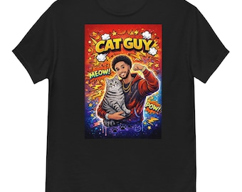 Cat Guy Unisex Graphic T-Shirt 100% Cotton