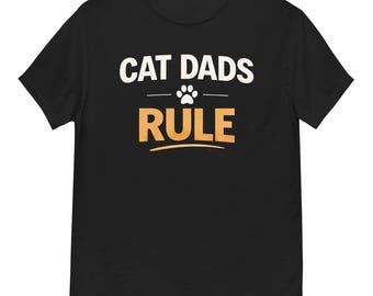 Cat dads Rule Graphic T-Shirt 100% Cotton