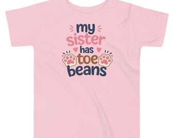 Little Sister Kitty Toe Beans Toddler Short Sleeve Tee