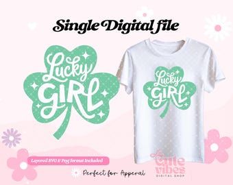 Lucky Girl Syndrome png, Lucky Girl Sublimation, Lucky Girl Clover Svg, Lucky girl club Shirt png, Retro Svg
