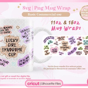 Lucky Girl Syndrome, Lucky Girl Sublimation, Lucky Girl Coffee Mug, Lucky girl club Shirt png, Positive Affirmations