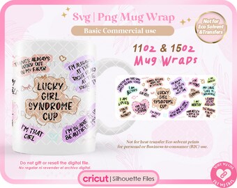 Lucky Girl Syndrome, Lucky Girl Sublimation, Lucky Girl Coffee Mug, Lucky girl club Shirt png, Positive Affirmations