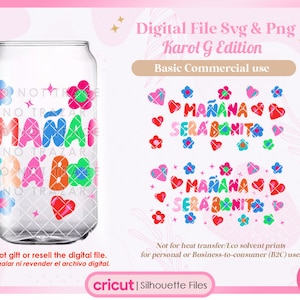 Karol g wrap png, Karol mañana será bonito png, Karol g mañana sera bonito svg, mañana sera bonito png svg 16oz 17oz Libbey wrap