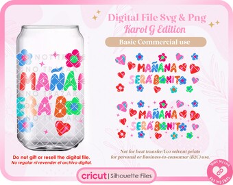 Karol g wrap png, Karol mañana será bonito png, Karol g mañana será bonito svg, mañana será bonito png svg 16oz 17oz Libbey wrap