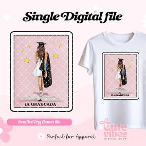 La graduada loteria card 2025, png, Latina Grad loteria file, senior 2025 , graduation pngs, hispanic graduations
