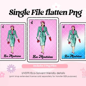 La Dama PNG, La Madrina Mexican Loteria PNG, La Madrina Loteria Style for print, Sublimation Digital flatten file instant download