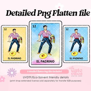 El Padrino PNG, God father Mexican Loteria PNG for print, Sublimation