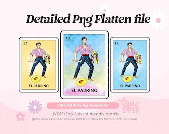 El Padrino PNG, God father Mexican Loteria PNG for print, Sublimation