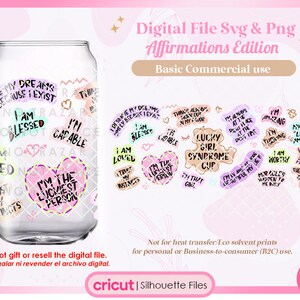 Lucky Girl Syndrome, Lucky Girl Sublimation, Lucky Girl Libbey, Libbey wrap 16oz,17oz,20oz, Positive Affirmations