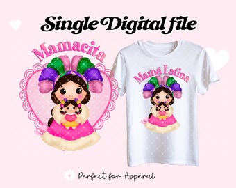 Dia de las Madres Lele Puppe, mexikanische Puppe Png, Muneca Mexicana Sublimation Digitale Datei, Lele Maria Puppe digitaler Download, T-Shirt Mexikanisch