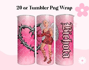 Karol G Pink Valentine Becher png, 20 oz Becher Png, Manana Será Bonito Becher Png, Karol G Tumbler Png Digitale Datei