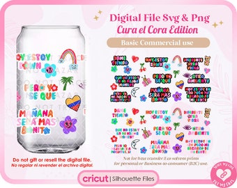 Mientras me curo del Cora Svg & png, Karol mañana será bonito png, Karol g mañana sera bonito svg, 16oz 17oz Libbey wrap