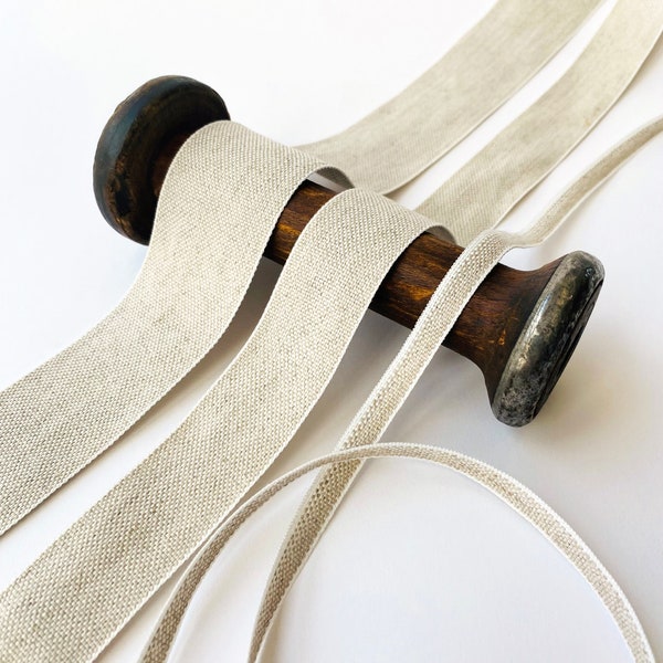 Linen Ribbon Tape, shabby chic trim, Rustic Natural Wedding ribbon braid trim. Sold by the metre