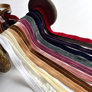 Stretch Velvet Fold Over Elastic (FOE), velvet lingerie binding