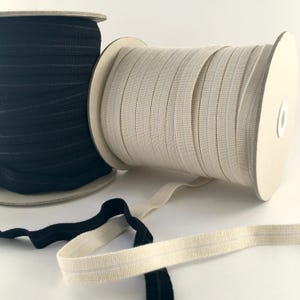 15mm Organic Cotton FOLD OVER Elastic. 5/8&quot; wide Eco friendly plastic-free FOE Elastic Organic cotton & natural rubber Biodegradable