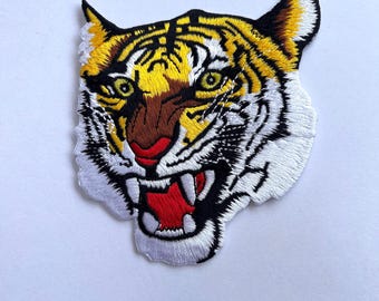 Grand écusson Thermocollant Tête De Tigre Du Bengale - 9x7 Pouces - Neuf