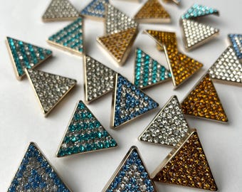 1980s Diamanté Collar Tips, Diamanté Brooches, Vintage Designer Deadstock Haberdashery and Trimmings