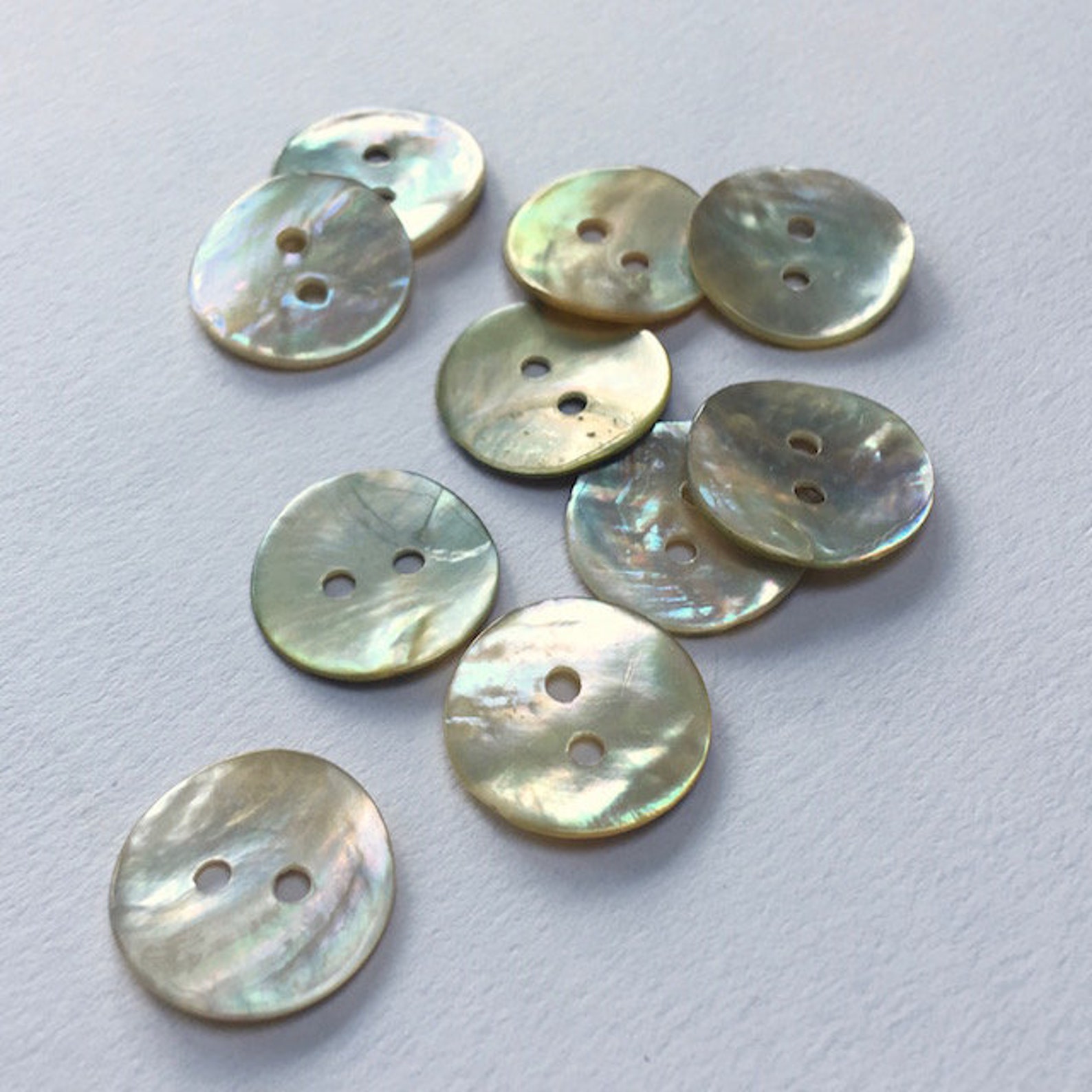 10 Akoya Shell Buttons - Natural. Available in 5 Sizes - 10mm, 11mm ...