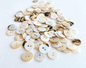 10 Sea Shell Buttons - 13mm natural mother of pearl buttons