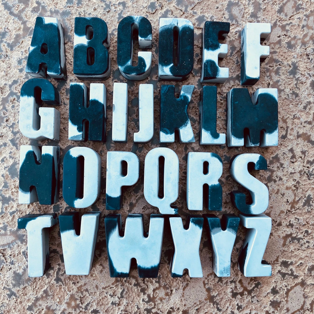 Lettering Weights Cement Letters Standable Concrete Letters for Wall Home Decor ...
