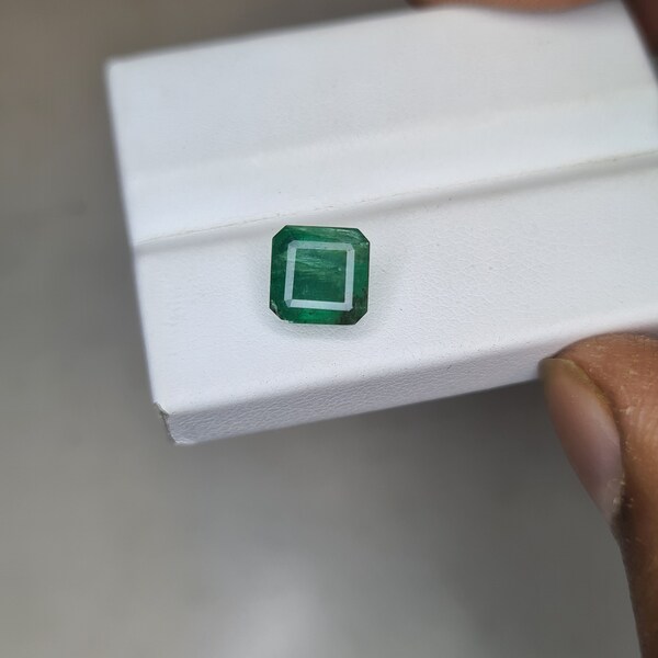 Natural Faceted Emerald Cut Emerald Certified Emerald Octagon Loose Emerald Cut Lustrous Emerald Octagon For Jewllery 7.1 MM Emerlad 2 CT