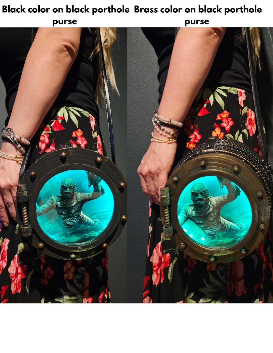 Porthole to the Lagoon – LED Glowing Sea Creature Purse, Tiki Horror ... - Sea Creature Porthole Pendant Light Design