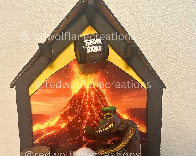 Handcrafted Trader Enchanted Tiki Room Style Tiki Volcano Diorama ...