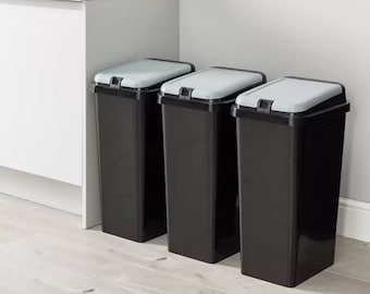 45L Rectangular Recycling Touch Bins - SET OF 3