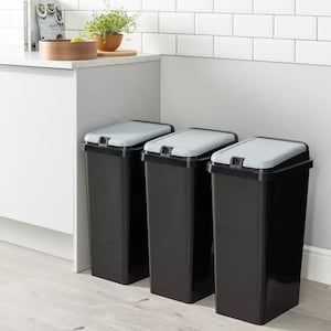 45L Rectangular Recycling Touch Bins - SET OF 3