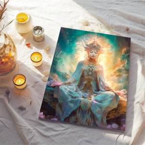 Quan Yin Wall Art Prints | Quanyin Goddess Deity Spiritual Wall Art Gifts Yoga Buddhist Zen Wall Art | Best Selling Fine Art Giclee Prints