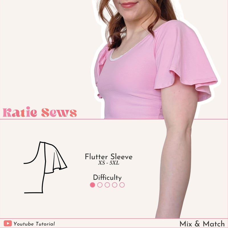 Button Front Flutter Sleeve