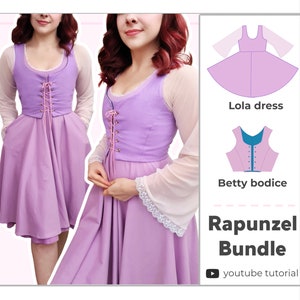 Rapunzel Bundle Sewing Pattern | Bodice Pattern | Easy Dress Pattern | Digital PDF Sewing Pattern | XS - 5XL | Instant Download