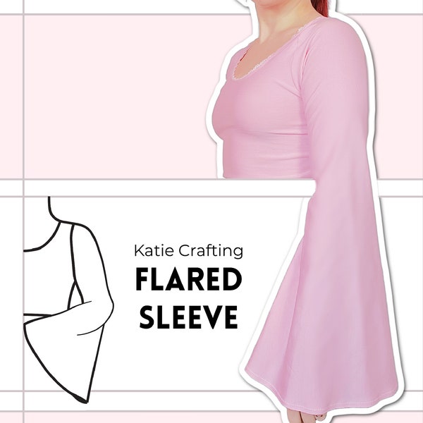 Flared Sleeve Sewing Pattern | Mix & Match | Add on Sleeves | Digital PDF Sewing Pattern | XS - 5XL | Instant Download